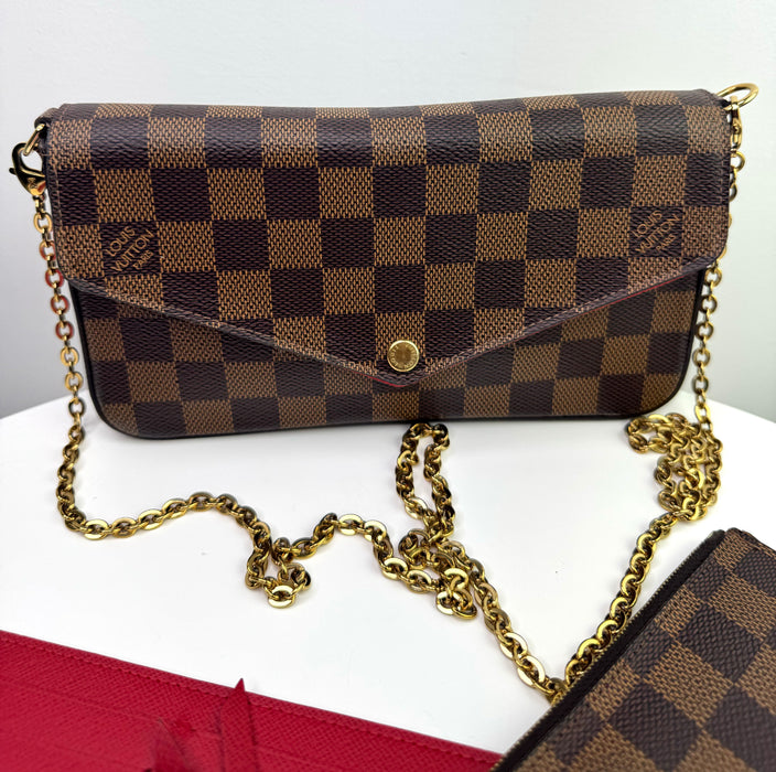 Louis Vuitton Damier Ebene Pochette Felicie Brown