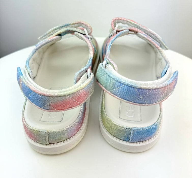 Chanel Printed Fabric Quilted Multicolor sandals