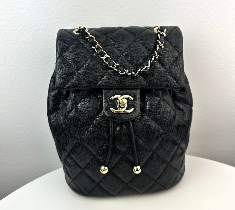 Chanel Caviar Quilted Urban Spirit Backpack Black