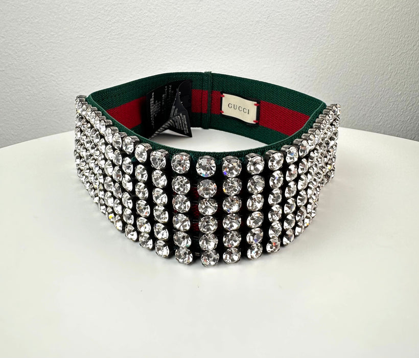 Gucci Web Gucci headband with crystals