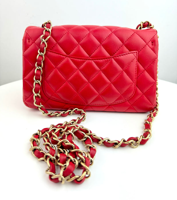 Chanel Classic Mini Flap Bag in Red