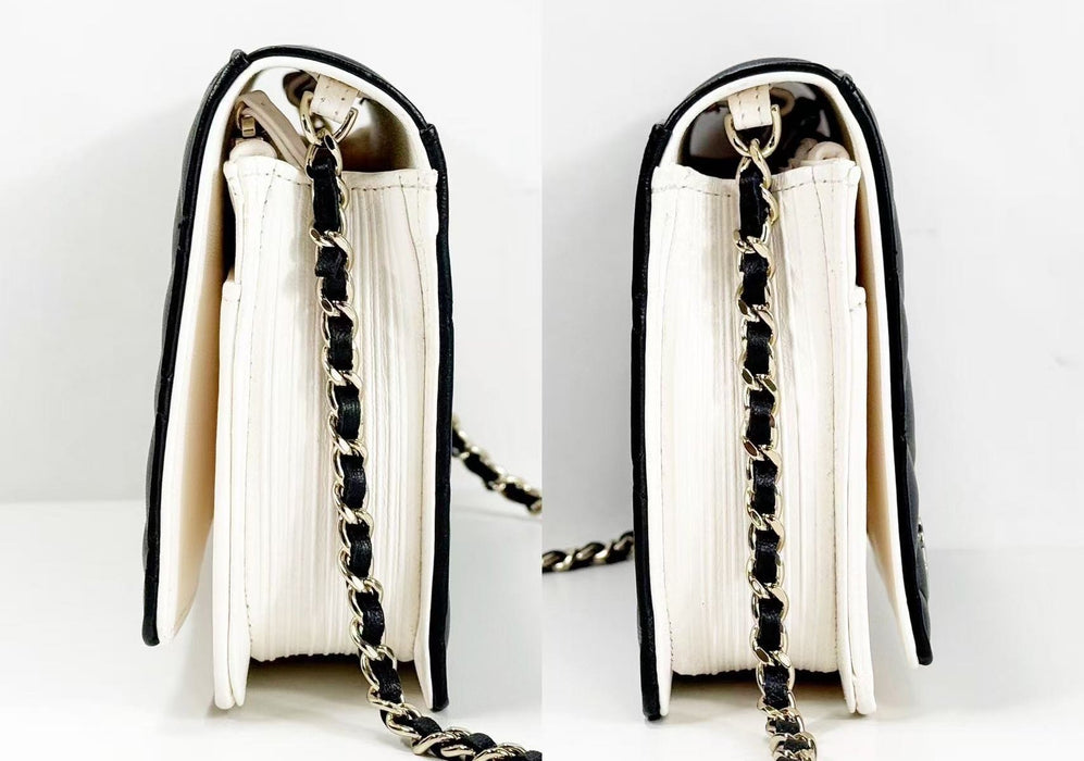 Chanel Lambskin Quilted Book Wallet On Chain WOC Black