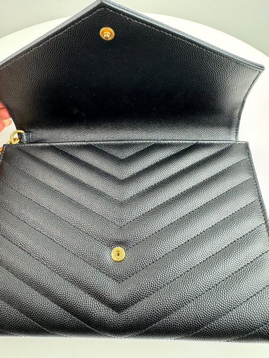 Saint Laurent Monogram Flap Clutch Wristlet Bag