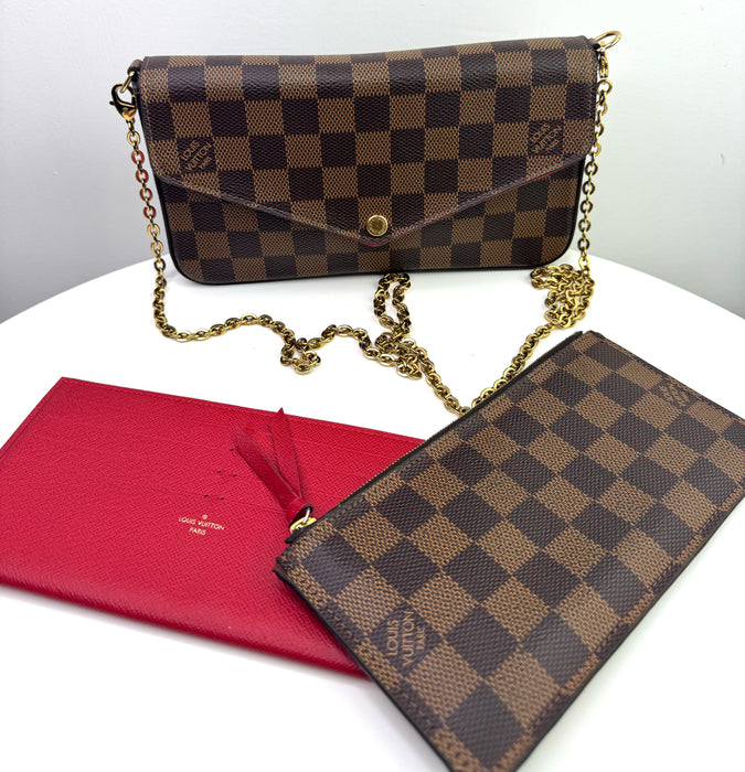 Louis Vuitton Damier Ebene Pochette Felicie Brown
