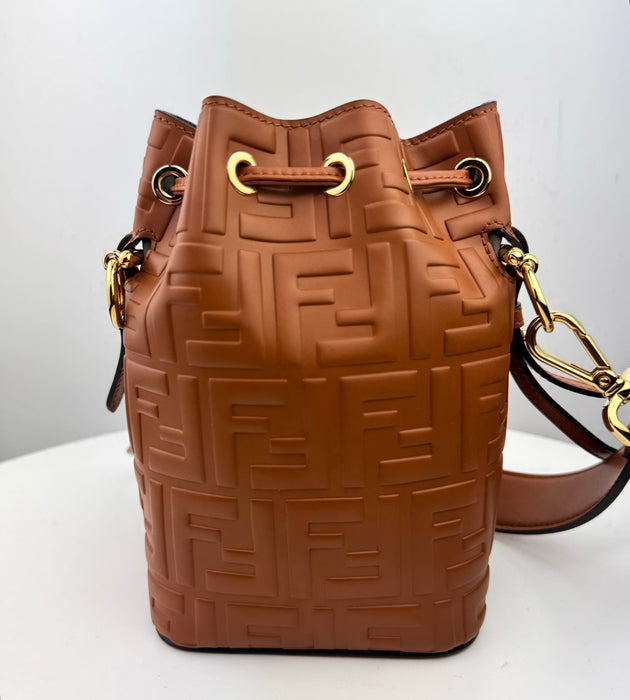 Fendi Mon Tresor Mini Calf Leather Bucket Bag