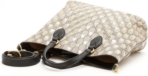 Gucci Soft GG Supreme Monogram Bees Small Crossbody Tote Beige