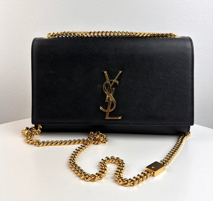 Saint Laurent Medium Kate Bag in Grain De Poudre Embossed Leather