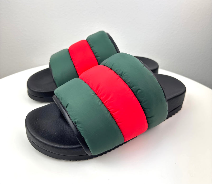 Gucci Padded Web Slide Sandals