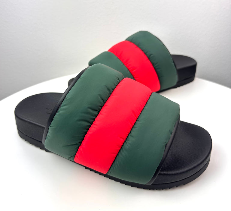 Gucci Padded Web Slide Sandals