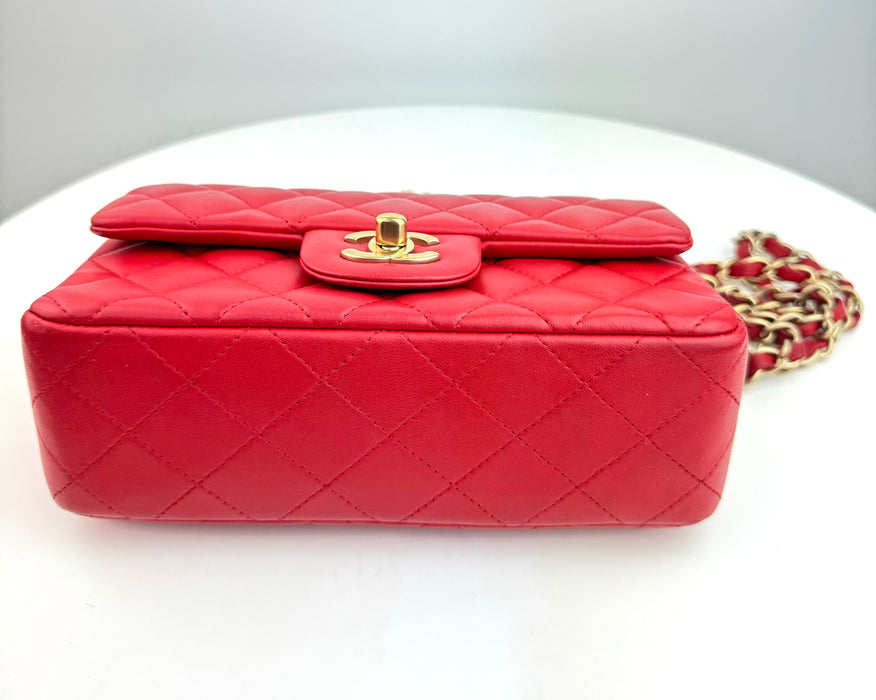 Chanel Classic Mini Flap Bag in Red