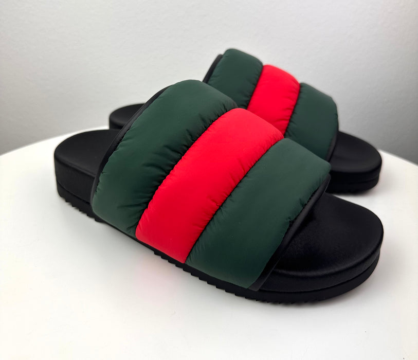 Gucci Padded Web Slide Sandals