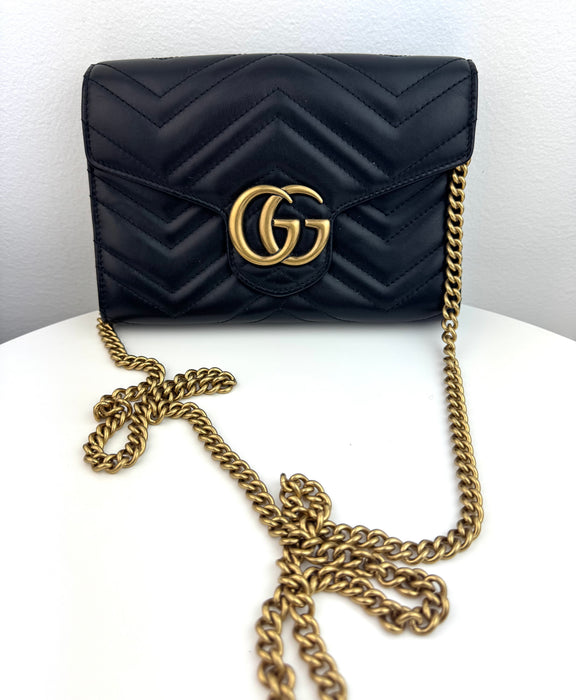 Gucci Gg Marmont Matelasse Mini Chain Bag