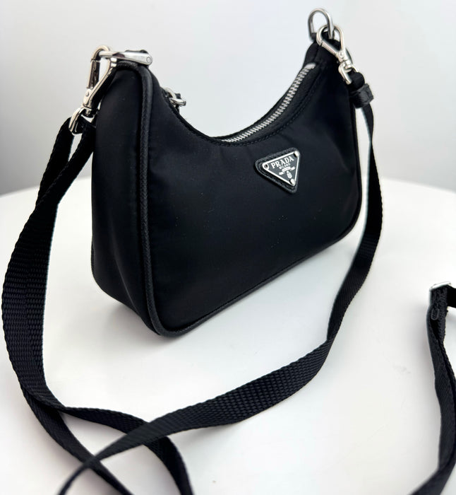 Prada Tessuto Nylon Mini Re-Edition Shoulder bag Black