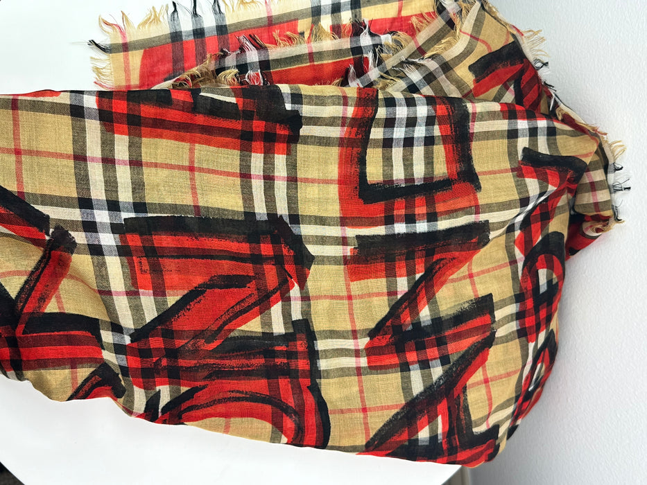 Burberry Graffiti logo scarf