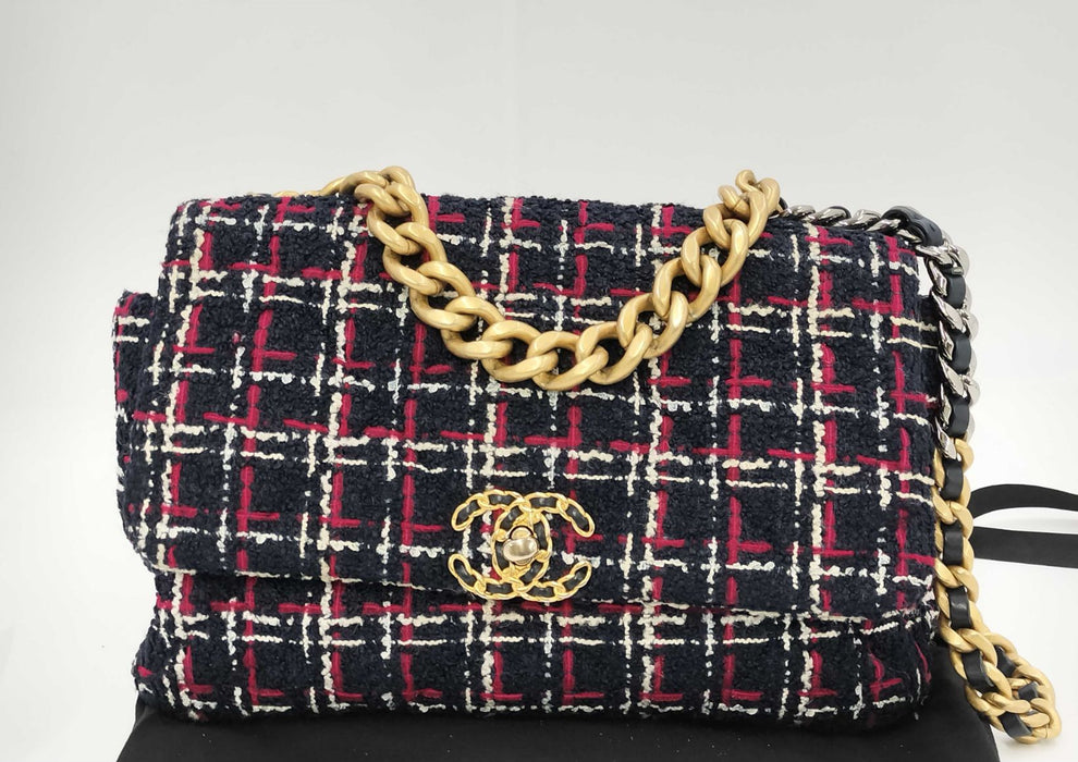 Chanel 19 Flap Bag Quilted Tweed Large crossbody bag