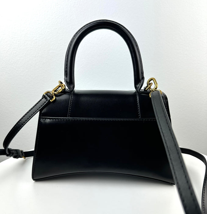 Balenciaga Hourglass Small Top Handle Bag in Black