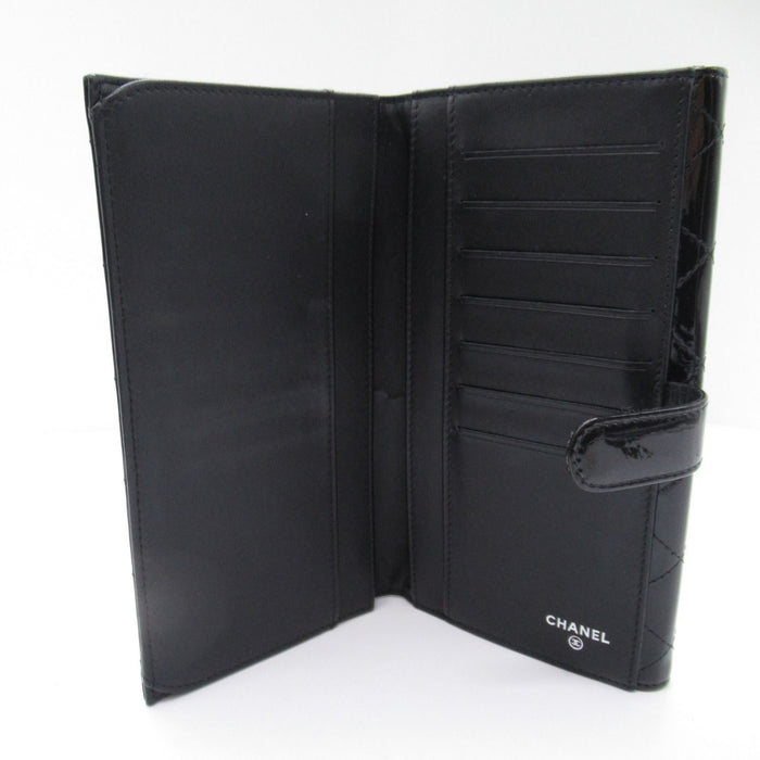 Chanel Black Brilliant Double Sided Long Wallet Patent Leather