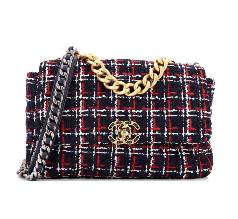Chanel 19 Flap Bag Quilted Tweed Large crossbody bag
