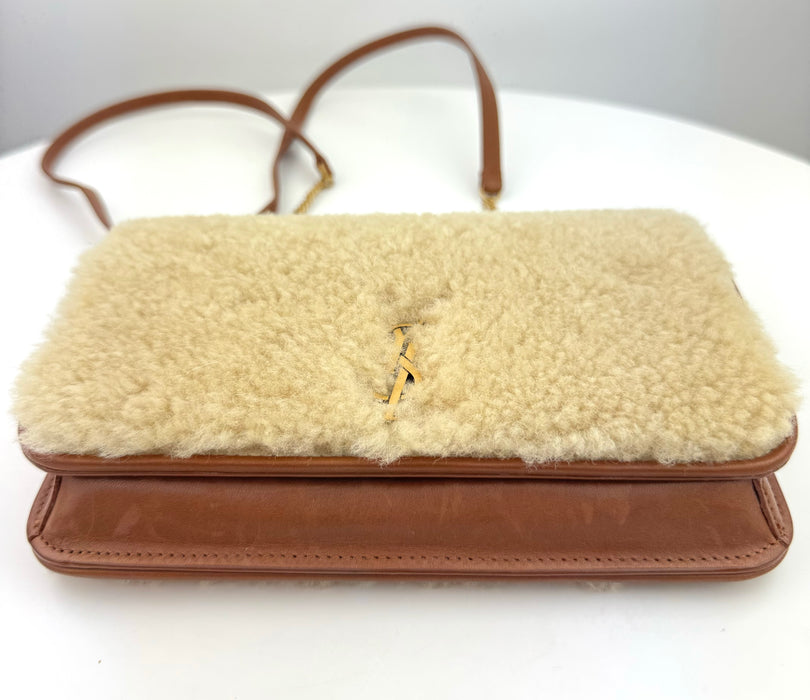 Saint Laurent  Shearling Monogram Mini crossbody bag