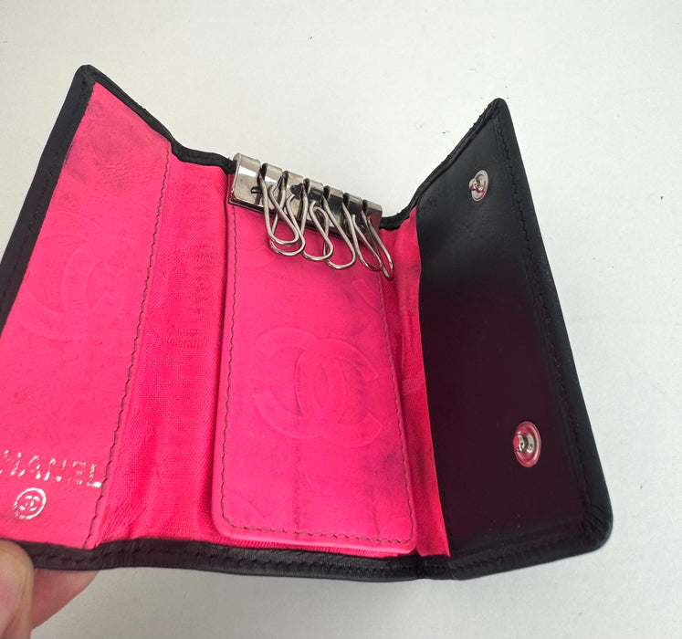 Chanel Black Quilted Cambon Ligne Multicles 6 Key Holder