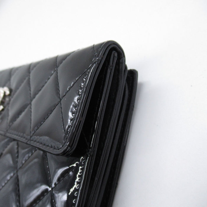 Chanel Black Brilliant Double Sided Long Wallet Patent Leather