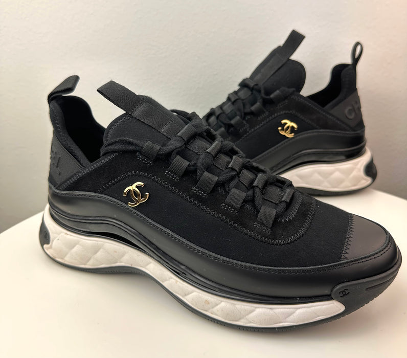 Chanel Mixed Fabric Sneakers in Black