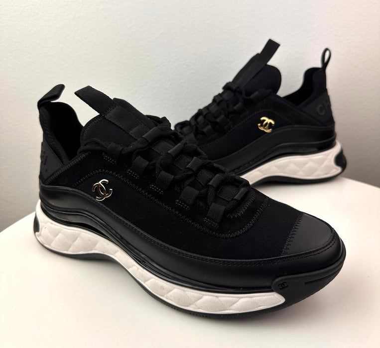 Chanel Mixed Fabric Sneakers in Black