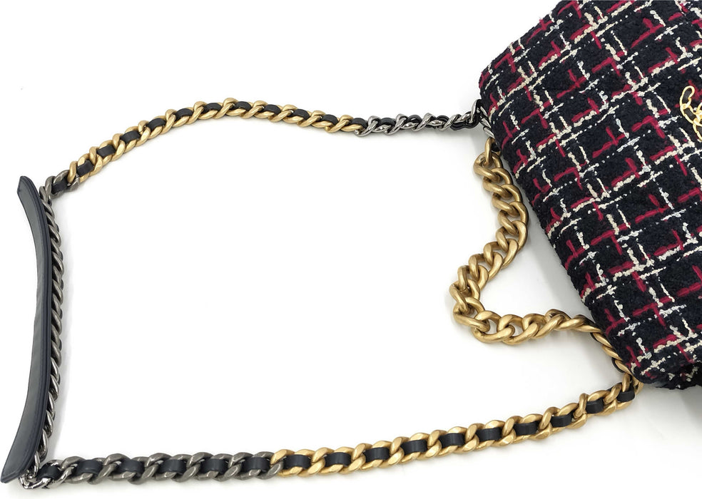 Chanel 19 Flap Bag Quilted Tweed Large crossbody bag