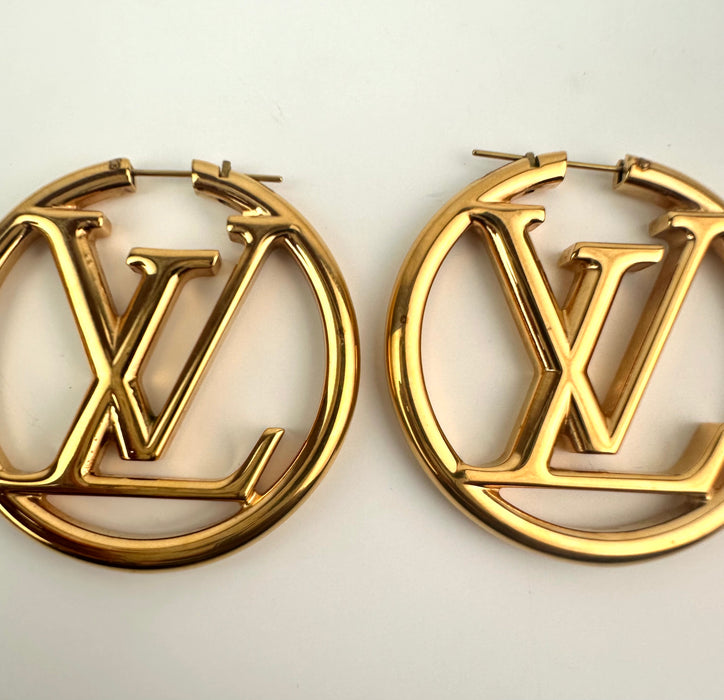Louis Vuitton Louise Hoop Earrings in Gold