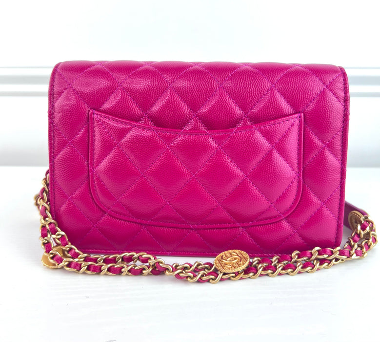 Chanel Chain bag Dark Pink with Gold hardware