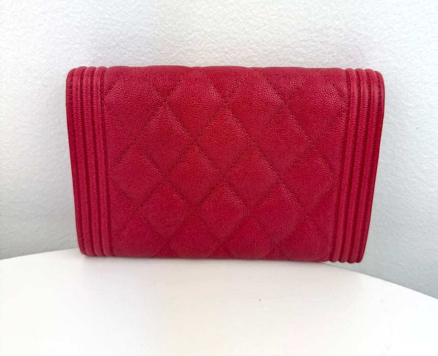 Chanel Caviar Quilted Medium Boy Flap Wallet