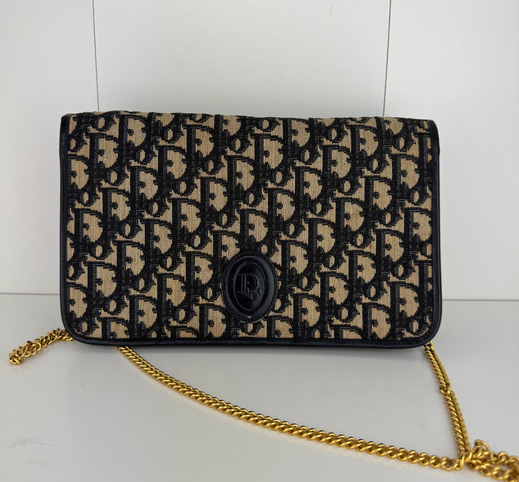 Dior Montaigne Flap Bag in Oblique Jacquard Canvas