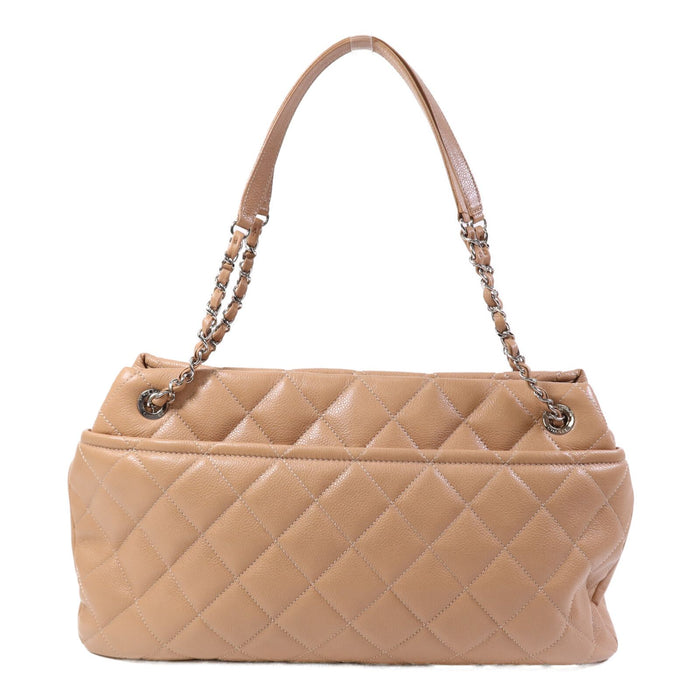 Chanel Caviar Quilted CC Timeless Soft Tote Nude