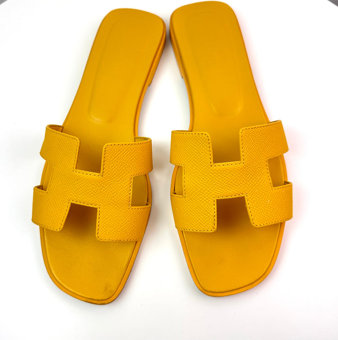 Hermes Oran Sandals in Yellow