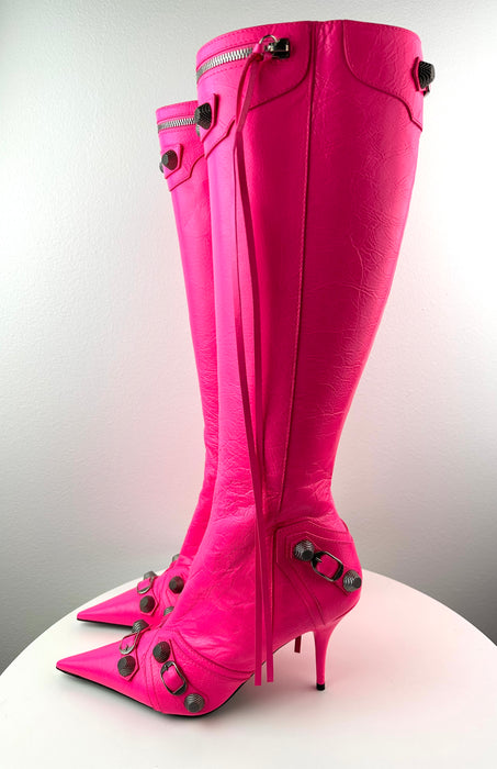 Balenciaga Cagole 90mm Boot in Fluo Pink