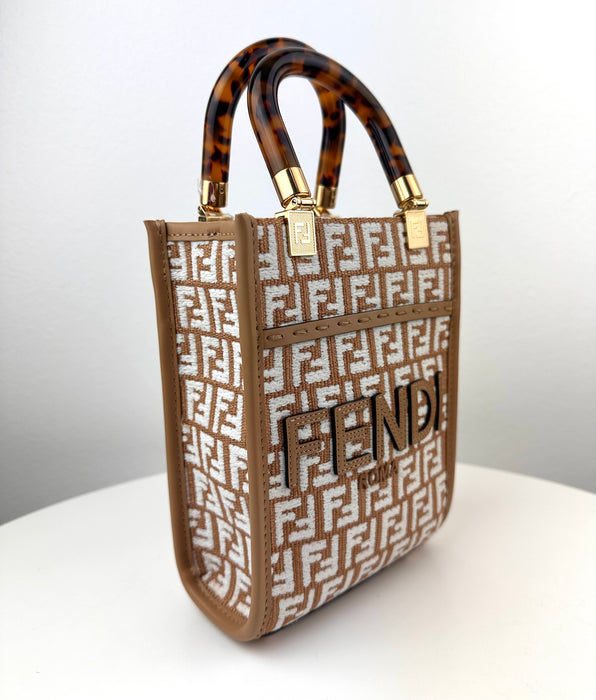 Fendi Mini Sunshine Shopper Raffia bag