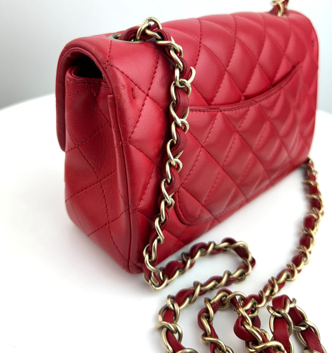 Chanel Classic Mini Flap Bag in Red