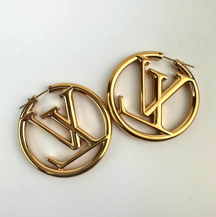 Louis Vuitton Louise Hoop Earrings in Gold