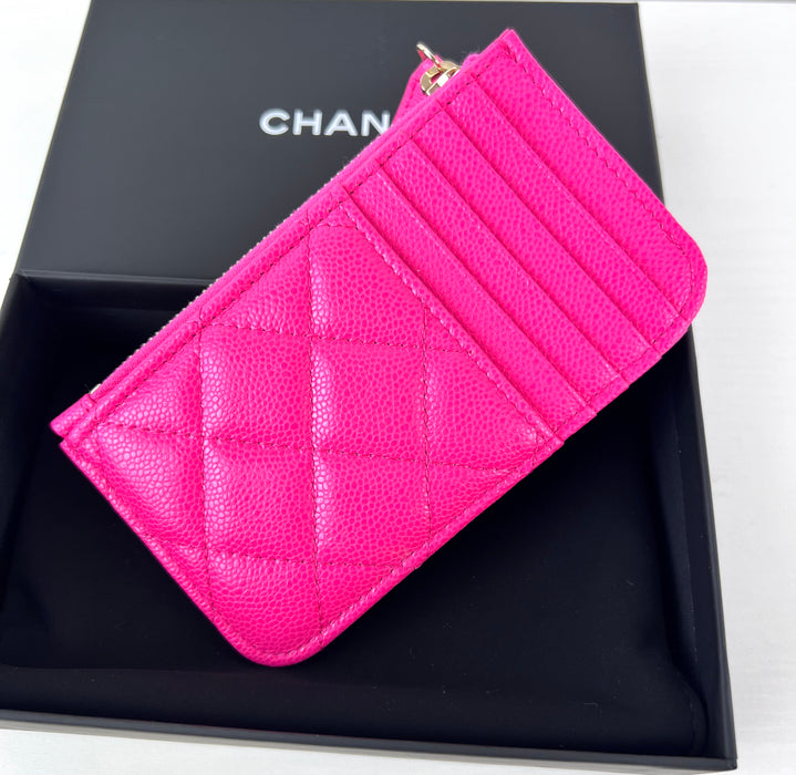 Chanel Classic Zipped Card Holder in Pink