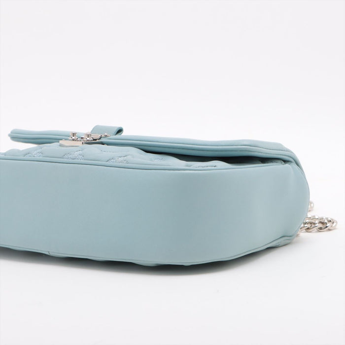 Louis Vuitton Embroidered Monogram Lambskin Mama Broderie Shoulder Bag Blue Leather