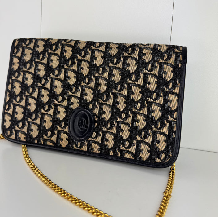 Dior Montaigne Flap Bag in Oblique Jacquard Canvas