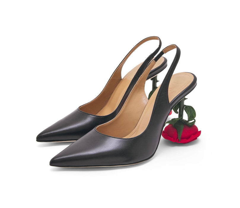 Loewe Rose Heel Slingback In Calfskin