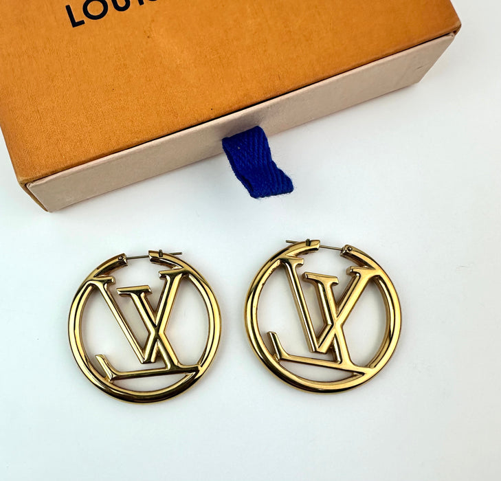 Louis Vuitton Louise Hoop Earrings in Gold