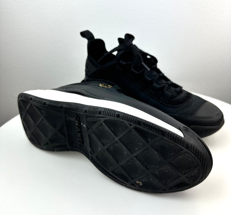 Chanel Mixed Fabric Sneakers in Black