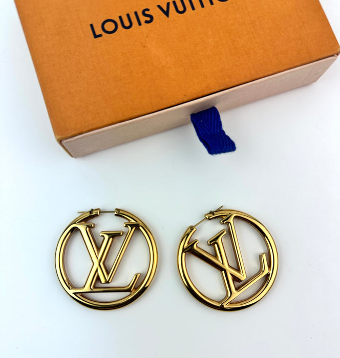 Louis Vuitton Louise Hoop Earrings in Gold