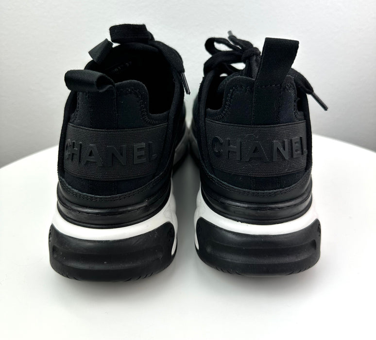 Chanel Mixed Fabric Sneakers in Black