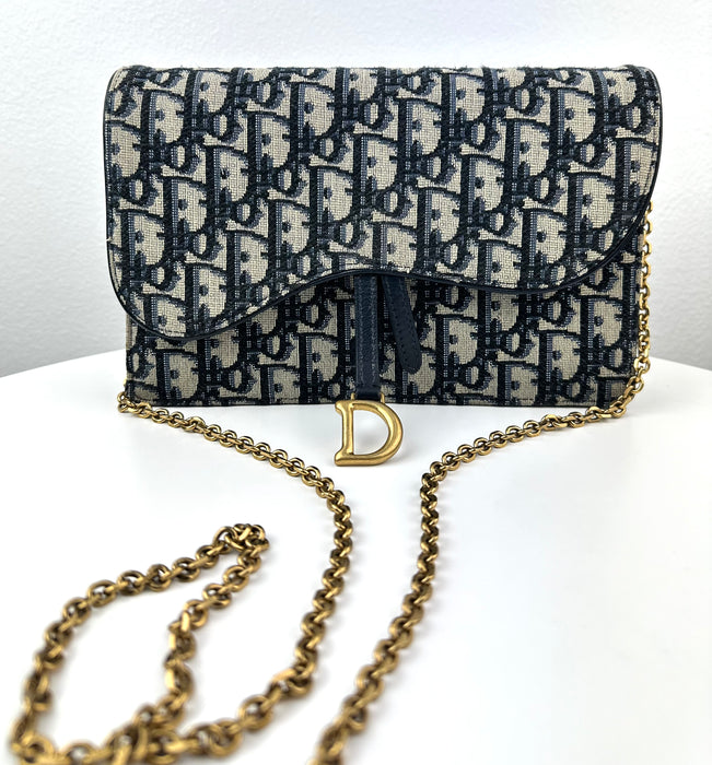 Dior Saddle Pouch in Blue Dior Oblique Jacquard LSC INC