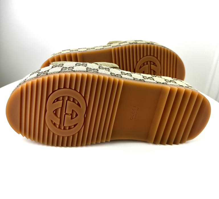 Gucci Platform Slide Sandals in Canvas