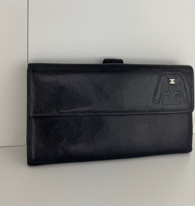 Chanel Leather CC Jacket Embossed Yen Wallet
