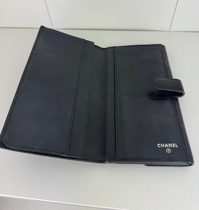 Chanel Leather CC Jacket Embossed Yen Wallet